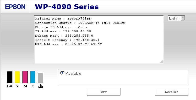Epson WP-4090 status