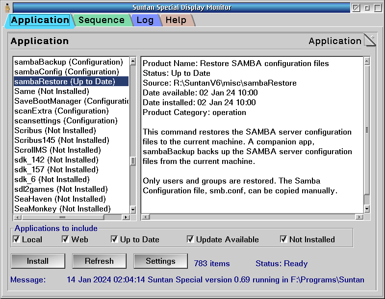 Samba Restore app